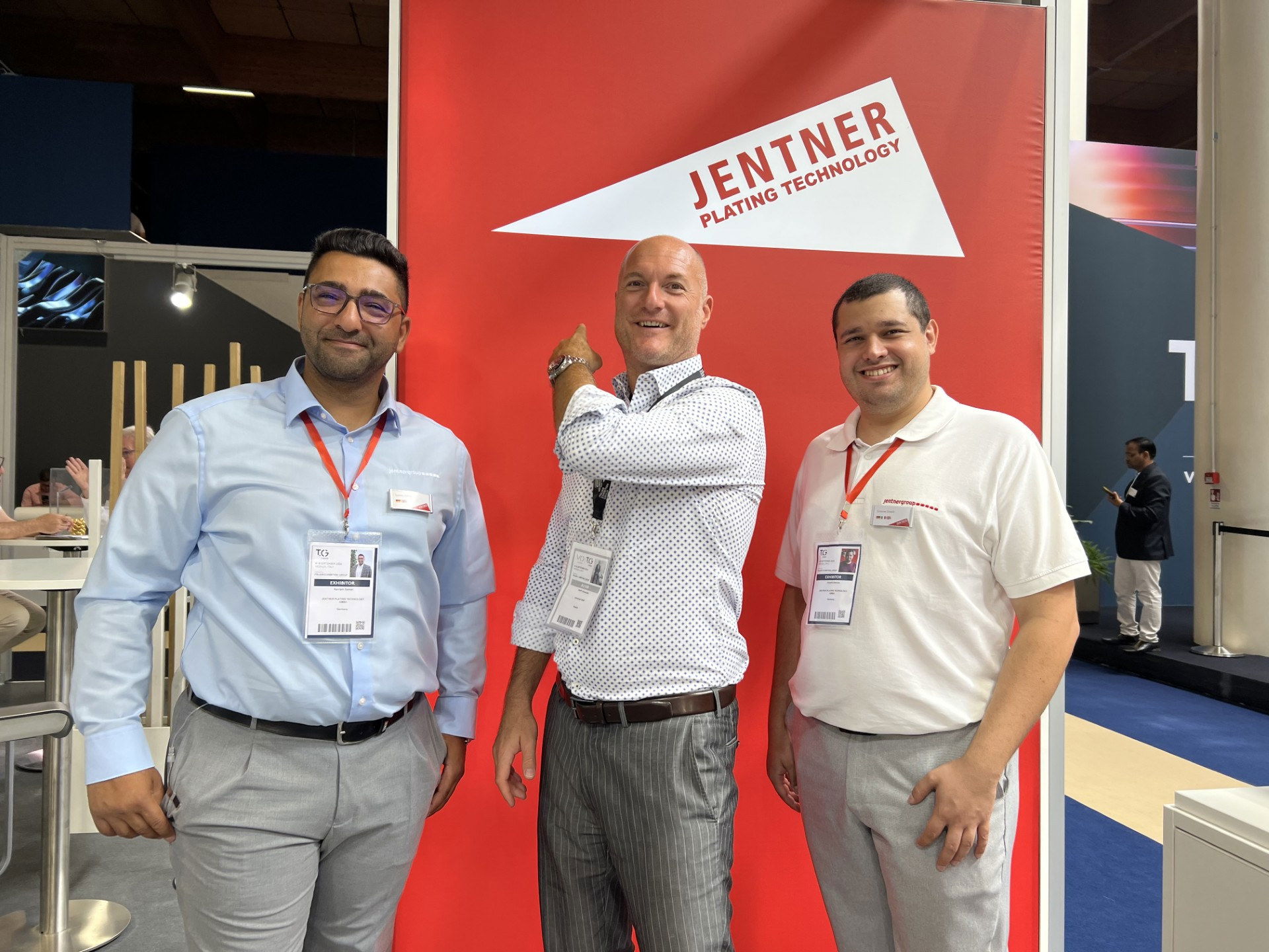 Team von Jentner Plating Technology am Messestand auf der T.Gold 2026 in Vicenza